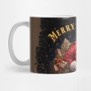 Santa Claus with sunglasses holding bag of gifts Mug